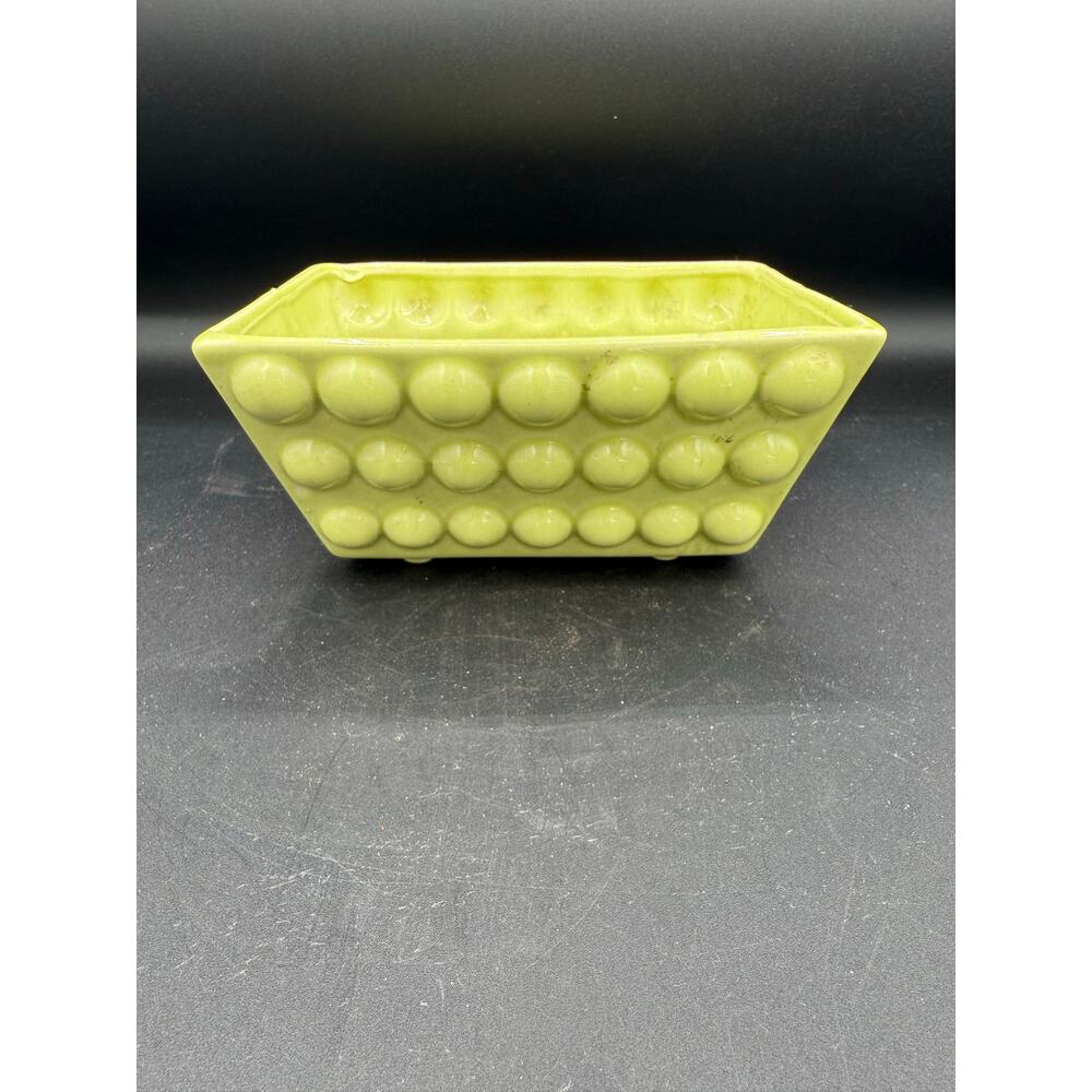 Antique Art Pottery Rectangle Planter Bowl Cont Centerpiece - Green